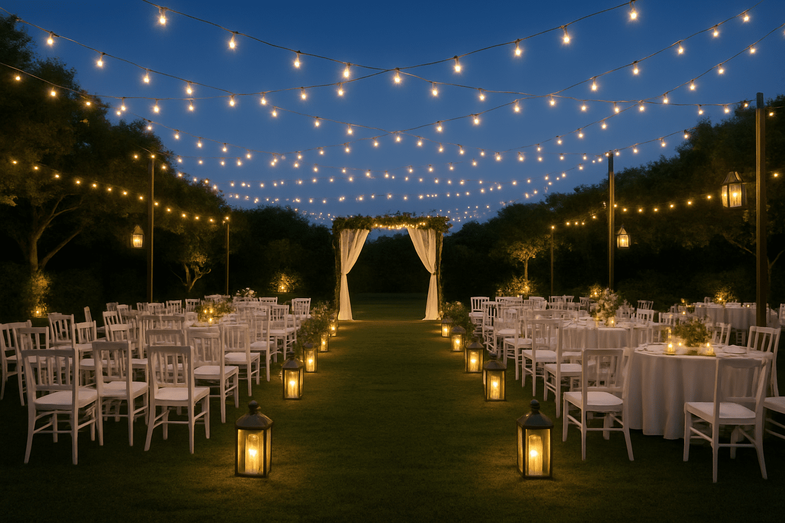 טיפים לחתונה בחוץ: איך לבחור את התאורה המתאימה