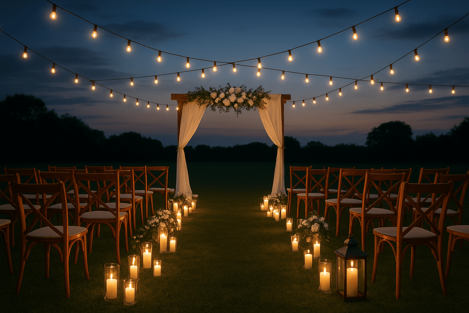 טיפים לחתונה בחוץ: איך לבחור את התאורה המושלמת