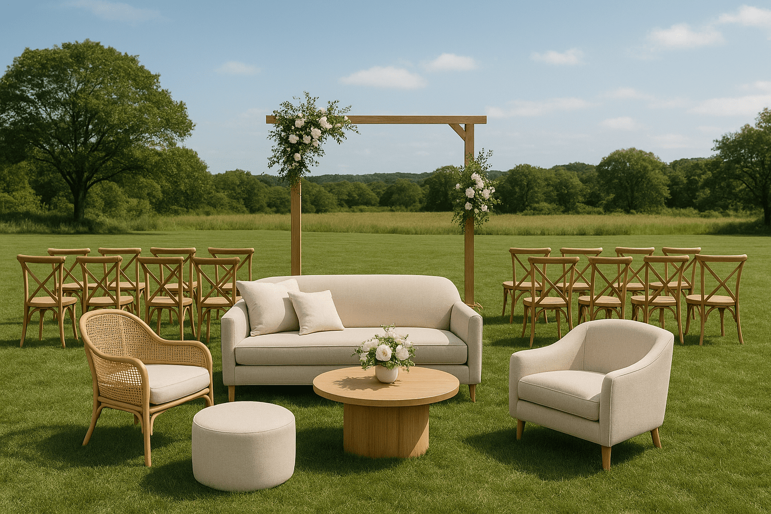 אירגון חתונה בשטח: איך לבחור את הריהוט האידיאלי