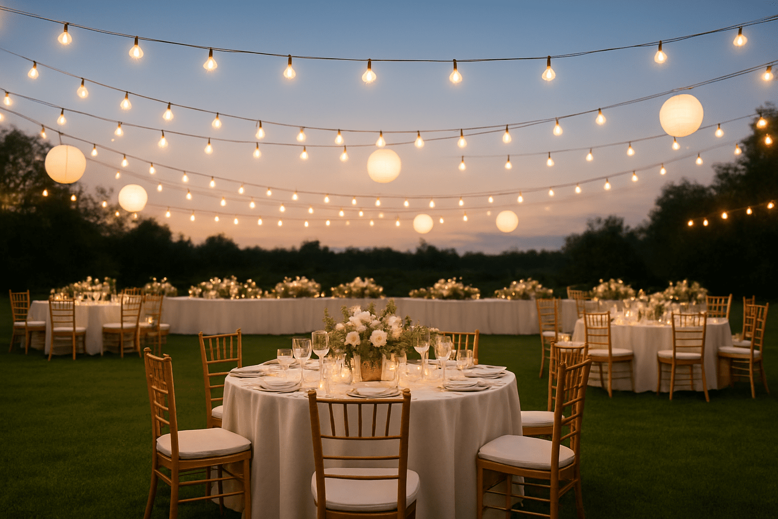 טיפים לחתונה בחוץ: איך ליצור תאורה קסומה?