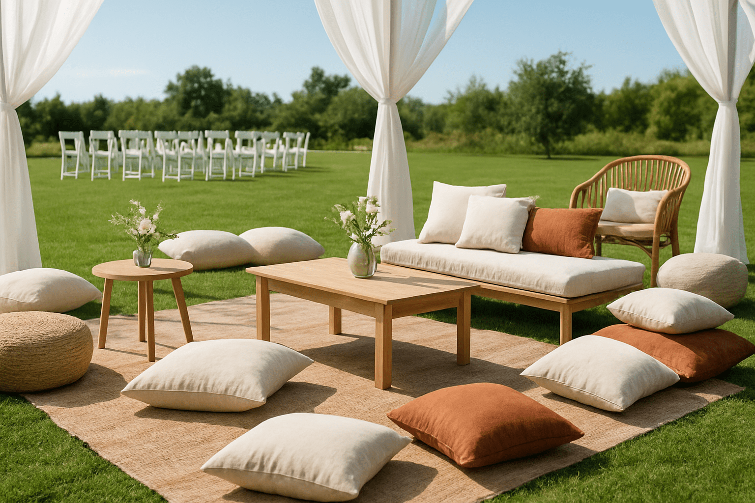 אירגון חתונה בשטח: איך לשלב פינות ישיבה נוחות